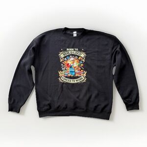 NWOT Born to Build Lego Gift Unisex Crewneck Black Sweatshirt Men's XL New